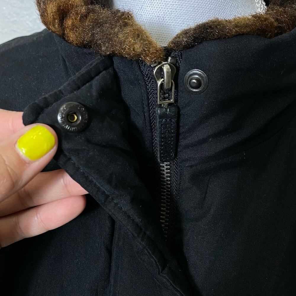 Ralph Lauren Parka Black Ski Zipper Coat Women Large - Picture 6 of 6